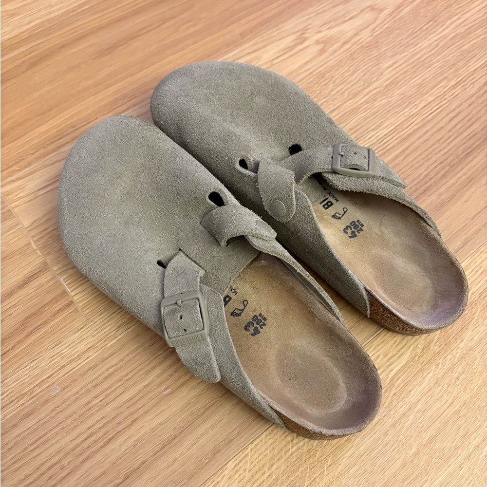 Birkenstock Taupe Suede Clogs